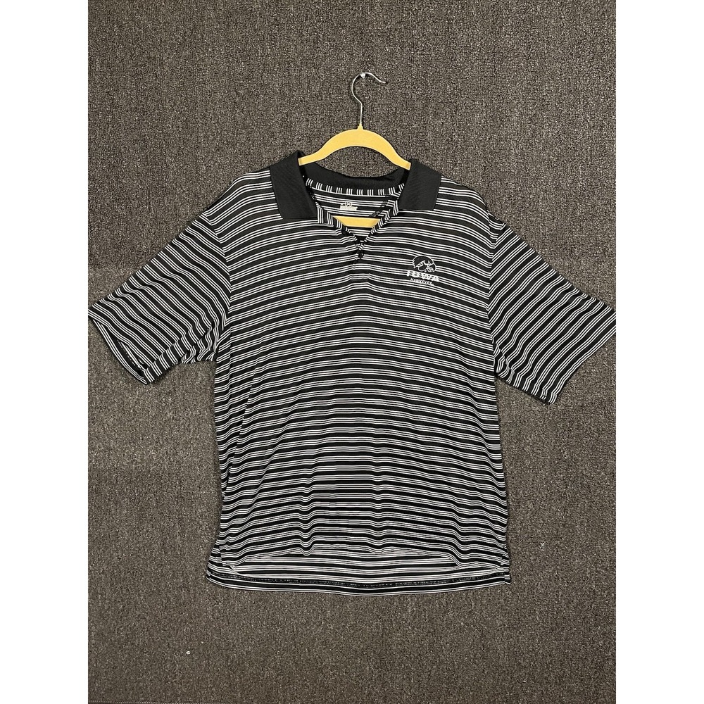 Iowa Hawkeyes Under Armour Mens Large Black White Striped Polo Shirt
